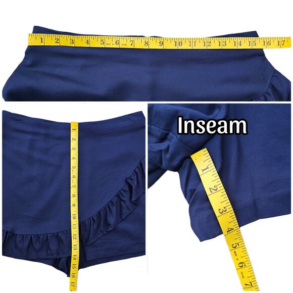 Faye Skort Lilly Pulitzer Size 8 Stretch Ruffled Shorts Skirt  Navy Blue EUC - Picture 5 of 6